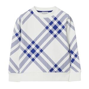BURBERRY Kids' Childrens Check Print Sweatshirt In Knight Salt Size 12Y